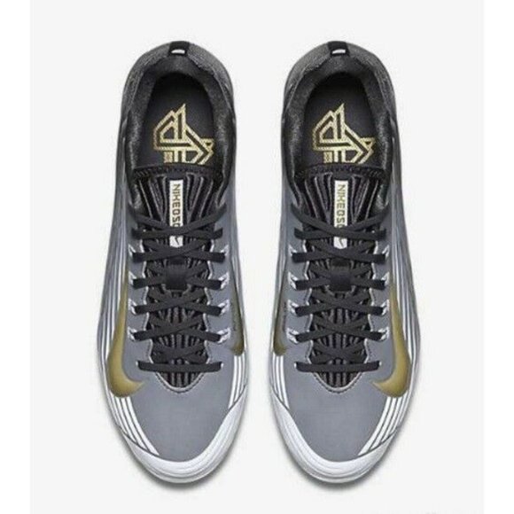 Nike Mens Lunar Vapor Pro Trout 2 Gray Gold Low Metal Baseball Cleats Size 8 - Picture 4 of 8